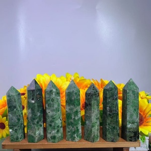 Piedras Preciosas Naturales al por Mayor, <span class=keywords><strong>Torre</strong></span> de Diopsido Verde Oscuro, Piedras Curativas, Obelisco de Cristal para Decoración - Product Image 1