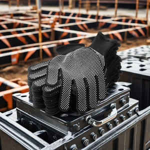 Luvas de Trabalho e Inspeção de Poliéster Tricotado de Calibre 13 com Pontos de PVC, Anticorte e Antiderrapantes, com Forro de Nylon. Amostra Grátis - Product Image 3