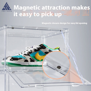 Free Samples Custom Magnetic Acrylic Transparent Side Opening Plastic <strong>Shoe</strong> <strong>Box</strong> Boxes <strong>clear</strong> Plastic Stackable For <strong>Shoes</strong> - Product Image 4