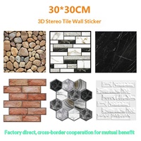 Autocollants de carrelage 3D autocollants en PVC épais simulé, imperméables, pour décoration murale avec motif mosaïque et installation facile (peel & stick)
