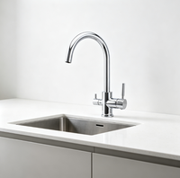 Robinet de cuisine 3 en 1 en acier inoxydable au design moderne, robinet mélangeur à trois voies pour eau potable