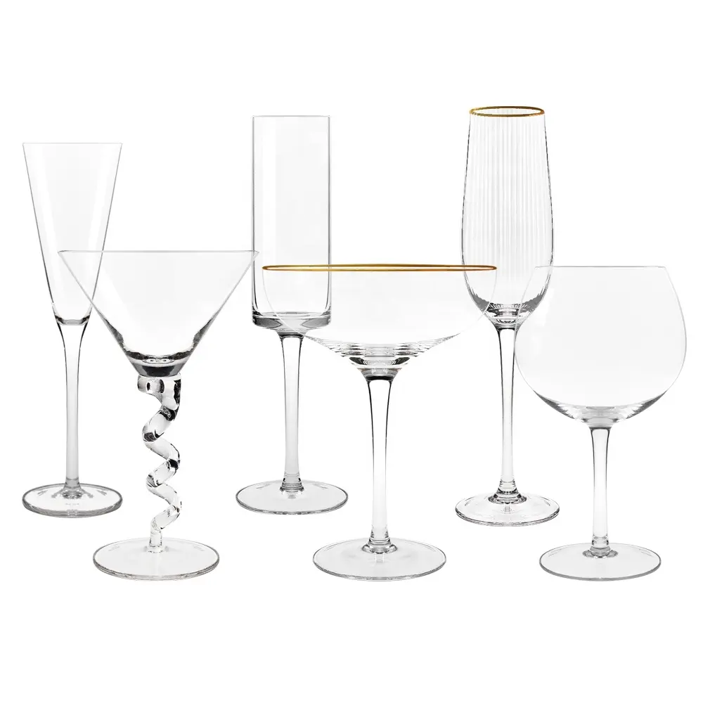 Handgeblazen Roze Wijnglazen Heldere Grote Wijnglazen Premium Kristal Bruiloft Champagne Fluiten Waterglas