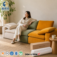 Minimalistisches 3-Sitzer Sektional-Sofa Vakuumkomprimiertes Modulares Cloud-Sofa Kompressionssofa für Wohnzimmer Maßgefertigter Stoff