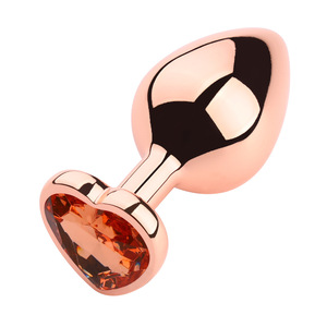 Tapón Anal de Metal Color Oro Rosa con Joyas, Tapón Anal con Diamante Azul, Juguete Sexual para Hombres, Mujeres y Transexuales, Japón - Product Image 2