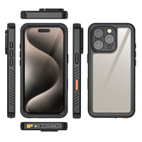 Coque de téléphone antichoc 360° tout-en-un compatible avec la charge sans fil pour iPhone 15 16 17 Pro Max avec cache-caméra coulissant
