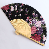 Éventail pliant miniature japonais et chinois en bambou peint, portable léger pour l'été, en tissu simple face, pour la danse, personnalisé pour le Nouvel An, classique