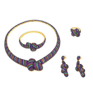 حار بيع عالية الجودة زهرة الاصطناعي الأمريكية الماس حلي تقليد سعر 5A الزركون طقم مجوهرات السيدات أزياء مجموعة - Product Image 3