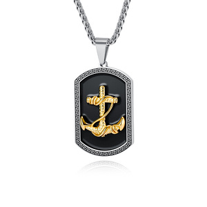 Retro yunnique trendy <b>titanium</b> steel anchor necklace for men, niche artistic high-end sweater <b>chain</b> pendant, Donggu - Product Image 1