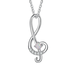 Hot Sale Exquisite S925 Sterling Silver Musical Symbol Pendant Necklace for Women's Fashion Jewelry <b>Gift</b> - Product Image 6