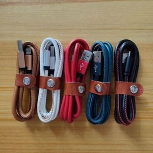 PU 가죽 하이 퀄리티 고속 충전 케이블 마이크로 USB 케이블 전화 2.0 고속 데이터 동기화 충전 코드에 적합 - Product Image 4