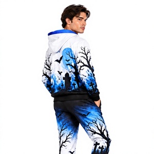 Conjunto Deportivo de Halloween para Hombre, Sudadera con Capucha y Pantalones Deportivos de Forro Polar, Ropa Deportiva Informal para Calle, Estilo Atlético - Product Image 2