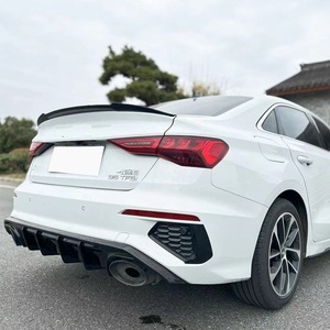 Diffusore Posteriore Nero Lucido per Auto <span class=keywords><strong>A3</strong></span> S3, Splitter Paraurti Effetto Fibra di Carbonio per <span class=keywords><strong>Audi</strong></span> <span class=keywords><strong>A3</strong></span> S3 2020-2024 Hatchback Sedan - Product Image 5
