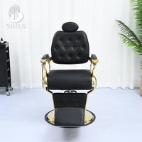 Fauteuil de barbier classique de luxe SHILU, siège de coiffure rétro pour la coiffure et la coupe de cheveux pour hommes
