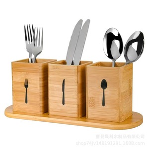 Wooden Cutlery <b>Storage</b> <b>Box</b> Rectangular Solid Wood Eco Friendly <b>Kitchen</b> Organizer Drawer <b>Storage</b> Bin - Product Image 5