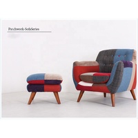 Canapé Chesterfield en velours MEJIA, fauteuils patchwork, salon, détente, ensemble modulaire moderne, canapé moderne en tissu