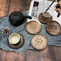 Plateau à bagues en bois massif de noyer noir, usinage CNC personnalisé, pièces en noyer noir sculptées