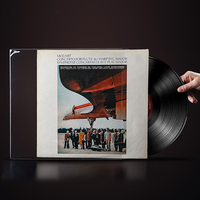 Custom Logo 12" Resealable PVC Glass Clear LP Vinyl Record Outer Sleeve with Flap