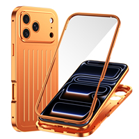 Étui de téléphone en alliage d'aluminium CNC de luxe avec protection intégrale à 360 degrés pour Air Pro Max 14-17 avec protection d'écran en verre intégrée