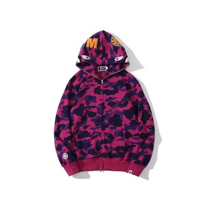Sweat-shirt à capuche camouflage requin de haute qualité, 100% coton, fermeture éclair intégrale, unisexe, streetwear pour hommes et femmes - Product Image 6