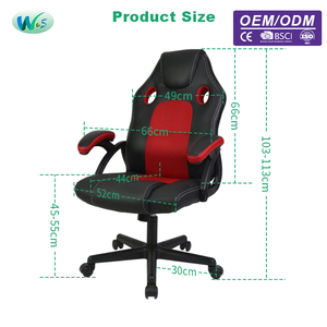 Silla de Juego al por Mayor con Cuero Sintético, Funciones de Reclinación y Giro para PC y Esports, Fabricada en Metal, Hierro y Nylon WS1681 - Product Image 2