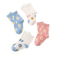 Chaussettes pour femmes de haute qualité, motif floral mignon, chaussettes mi-tube décontractées, chaussettes habillées pour enfants, chaussettes de sport pour filles, logo personnalisé