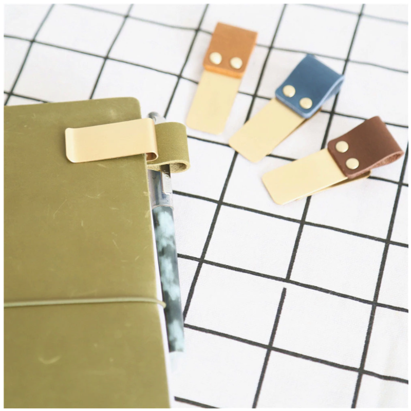 Metal Leather Pen Holder Brass Pencil