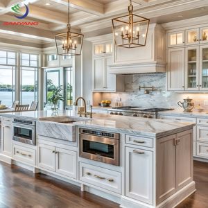 <span class=keywords><strong>Peinture</strong></span> en bois massif bon marché blanc Shaker encadré armoires de cuisine encastrées armoires de cuisine de luxe modernes fournisseur du Vietnam - Product Image 3