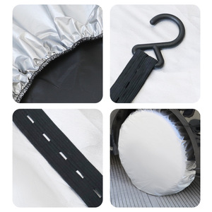 Housse de pneu de voiture Chongteng 80cmx80cm en tissu enduit argenté imperméable pour la protection des pneus de camping-car et de voiture - Product Image 5
