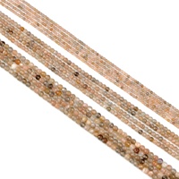 Manik-manik Batu Bulan Warna-warni 2/3/4MM, Batu Permata Kristal Alami, Kalung Gelang, Harga Terjangkau, Diameter Lubang 1mm untuk Pembuatan Perhiasan