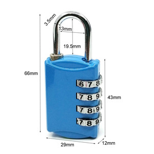 Cadenas à combinaison en alliage de zinc, 4 chiffres, rectangulaire, bleu, pour casier de gym, bagages, sac à dos, tiroir, utilisation de sécurité - Product Image 3