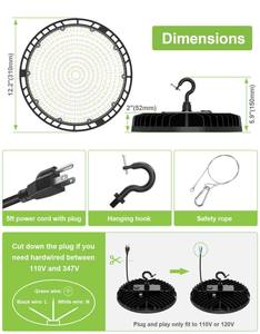 Lampe LED UFO NGTlight IP65 haute luminosité pour entrepôt, atelier, usine, garage, construction, 150W 240W, éclairage LED haute baie - Product Image 2