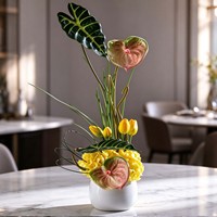 Nouvelles Décorations de Table Personnalisées en Fleurs Artificielles Anthurium pour Mariages, Événements et Décoration Intérieure