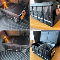 Organisateur de coffre de voiture pliable Oxford avec poche à chaussures indépendante, boîte de rangement imperméable multi-compartiments pour coffre de voiture, SUV, camion