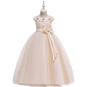 Fashion Promotional Children's Clothing Summer Princess Long Wedding Dresses Lace Decoration Girls New Products Manufacturers