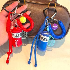 Porte-clés Miu créatif en forme <span class=keywords><strong>de</strong></span> <span class=keywords><strong>gant</strong></span> <span class=keywords><strong>de</strong></span> <span class=keywords><strong>boxe</strong></span> avec corde tressée, style sportif tennis, pour couple, petit pendentif <span class=keywords><strong>de</strong></span> sac - Product Image 3