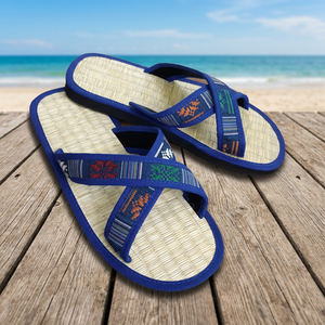 Men's Luxury Seagrass <b>Slippers</b> Huong Que Brand Summer Outdoor Massaging Insoles Vietnam Made - Product Image 2