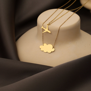 Tối Giản Nhỏ Gọn Máy Bay Mặt Dây Chuyền Vòng Cổ Thép Không Gỉ Không Thấm Nước 18K Vàng-Mạ Cao Đánh Bóng Máy Bay Vòng Cổ - Product Image 3