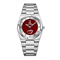 Montre de luxe simple à double affichage pour homme, style rétro avec caractères chinois, bracelet en acier inoxydable, étanche, mouvement à quartz pour affaires