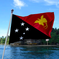 Bendera Papua Nugini 3x5 FT 90x150cm Cetak Digital 100D Poliester Tahan Cuaca dengan Lubang Kuningan untuk Hari Kemerdekaan