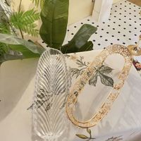 Plateau de service ovale en verre cristal, motif végétal, luxe léger, haut de gamme, créatif, pour fruits et en-cas