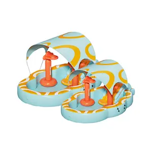 piscina portátil pequeño Suppliers-Piscina inflable familiar portátil para bebé pequeño, con tobogán de diversión y sombra completa