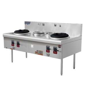 Cuisinière à gaz commerciale Kingbetter KCR-2001U-L pour friture et cuisson, en acier inoxydable, puissance 40KW*2, 220V, ventilateur, 100kg, pression 2000pa - Product Image 5