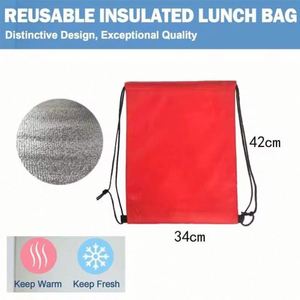 Custom Polyester Drawstring Insulated <b>Backpack</b> Lightweight Lunch <b>Cooler</b> Bag for Beach Hiking Camping - Product Image 6
