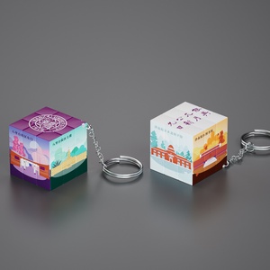 Tùy Chỉnh UV In Ấn Logo Trường Mini Ma Thuật <span class=keywords><strong>Cube</strong></span> Keychain Sáng Tạo Giải Nén Túi Câu Đố Khuyến Mại Quà Tặng Lưu Niệm - Product Image 5