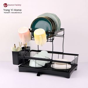 New Household <b>Wall</b> <b>Mounted</b> Double Tier Modern Simple Dish Rack with Removable Two-color Options for Kitchen <b>Table</b> Storage - Product Image 3