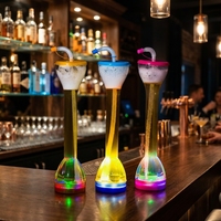 Usine en plastique fête Slush tasses Led en plastique cour tasse Slush bouteille avec cour idéal pour Noël Halloween et bar thé parties