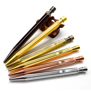 Nieuwe Custom Koper Messing Pen 6 Zeshoekige Vorm Messing Materiaal Gift Metalen Pen