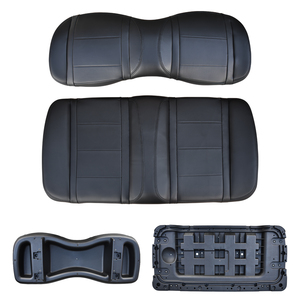 Siège avant pour voiturette de golf Yamaha Drive2 (noir) – Coussin et dossier en plastique - Product Image 4