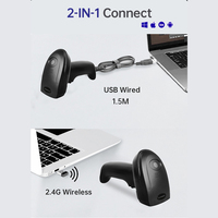 Scanner de codes à barres sans fil 2d 2.4G Lecteur de codes à barres USB portable pour supermarché