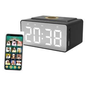 Nueva llegada Azan <span class=keywords><strong>Abdul</strong></span> Basit <span class=keywords><strong>Abdul</strong></span> Samad islámico musulmán Azan reloj electrónico Corán altavoz con lluvia de ruido blanco - Product Image 1